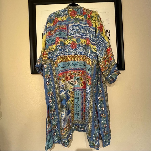 Johnny Was Midsummer Namaka Embroidery Silk Kimono - Picture 9 of 12